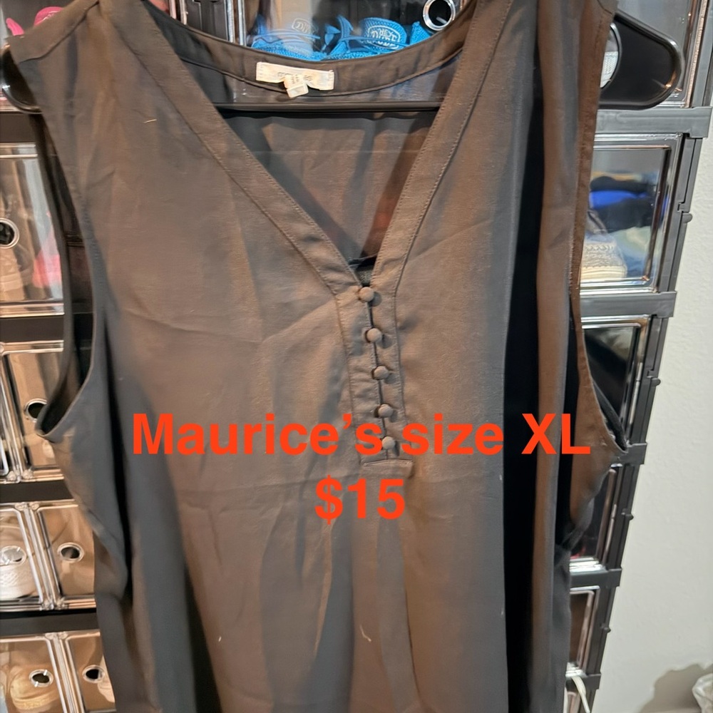 Maurices Elegant Black Button-Front Blouse